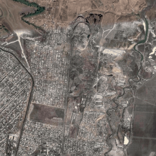 Satellite timelapse, Altyn-Kazyk