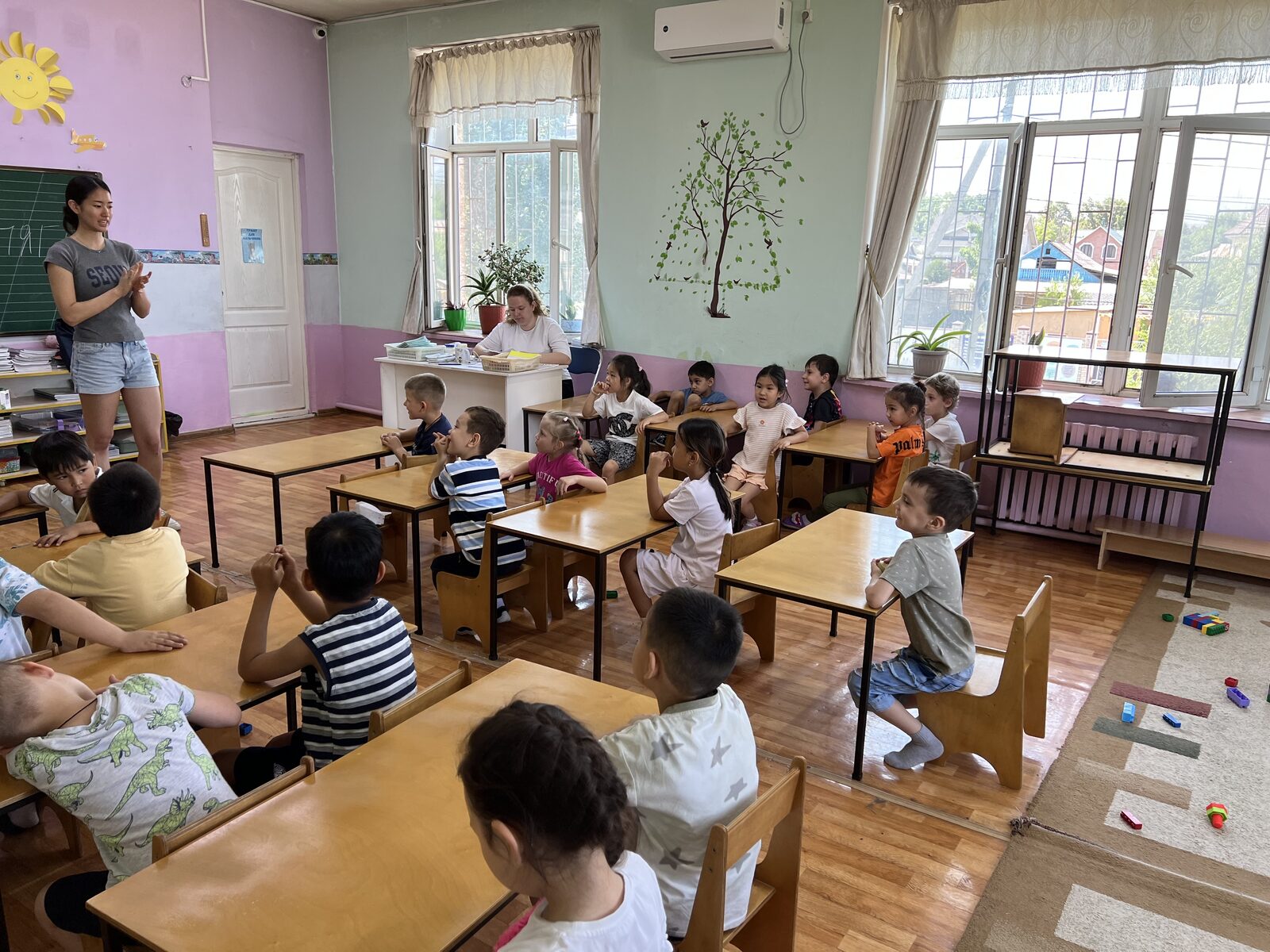 Kindergarten classroom in Ivanovka during a morning session